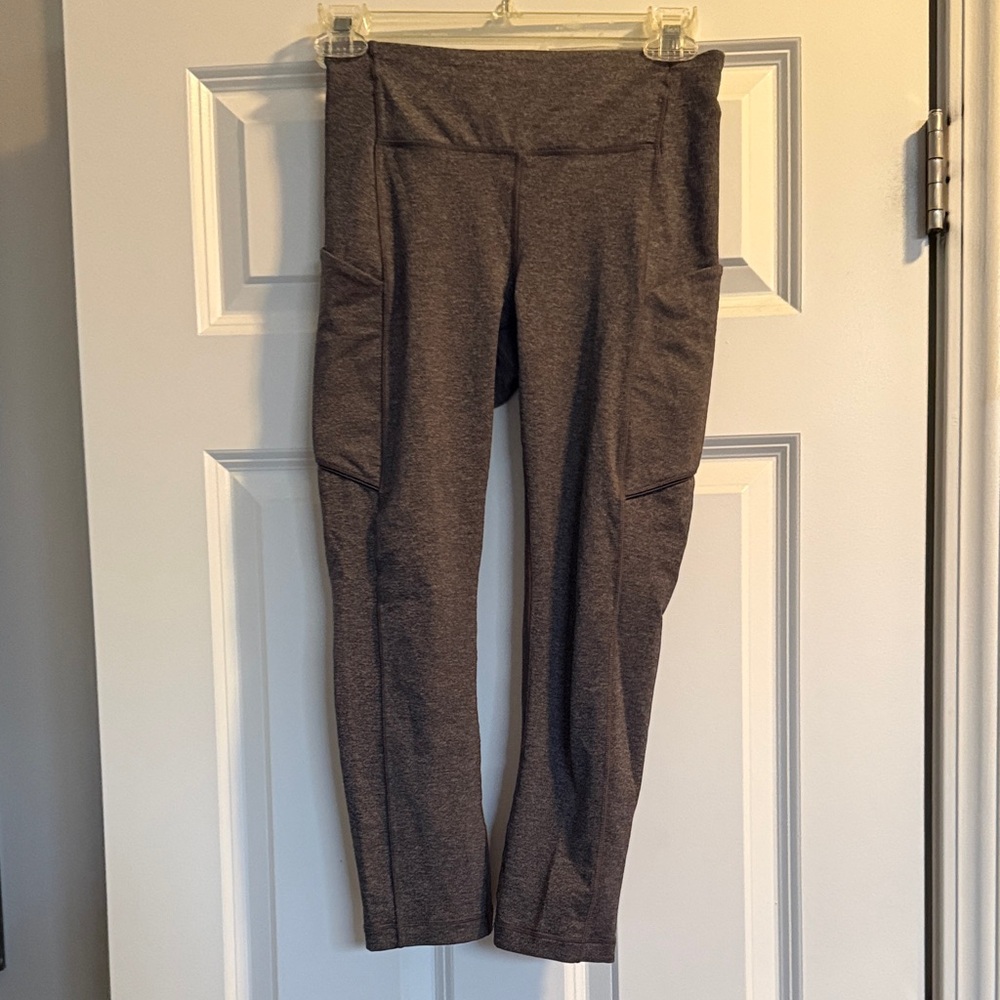 Lululemon grey cropped High-Waisted Leggings with Pockets